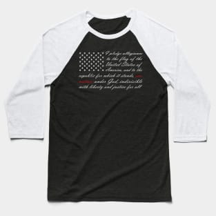 One Nation Pledge Of Allegiance American Flag Baseball T-Shirt